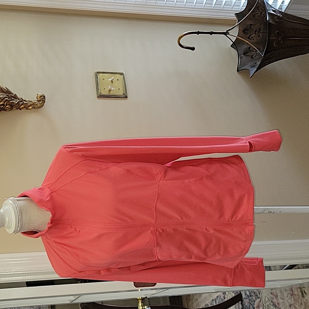 Avia pink full zip front jacket long sleeve stretch 2 pockets size Large…EUC